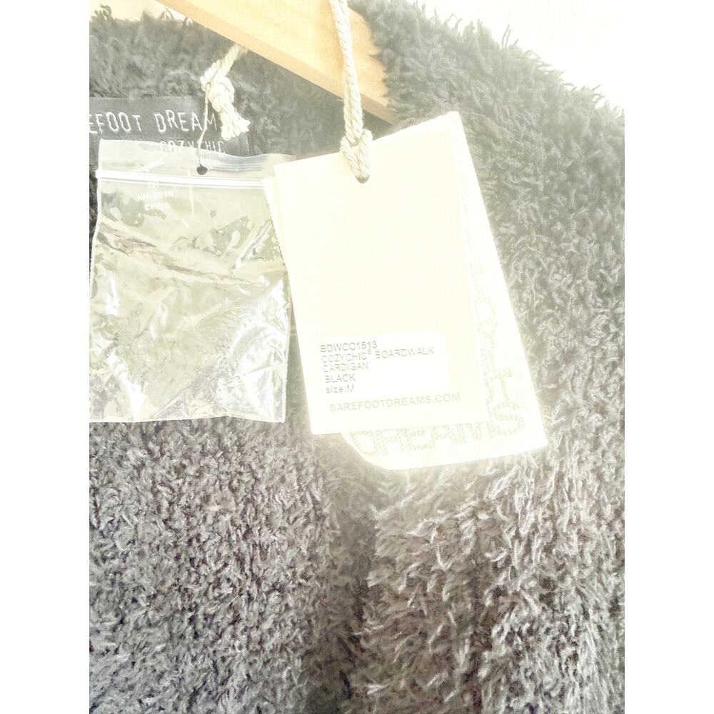 NWT BAREFOOT DREAMS BLACK COZYCHIC BOARDWALK CARDIGAN SWEATER Medium - Picture 4 of 8